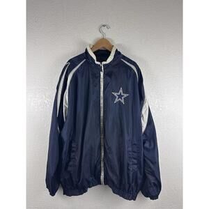 Vintage Dallas Cowboys NFL Windbreaker Jacket 3XL Blue Full Zip